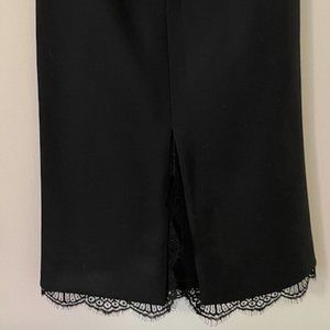 Alexander McQueen Slash Lace Insert Pencil Skirt 42 (6) Black